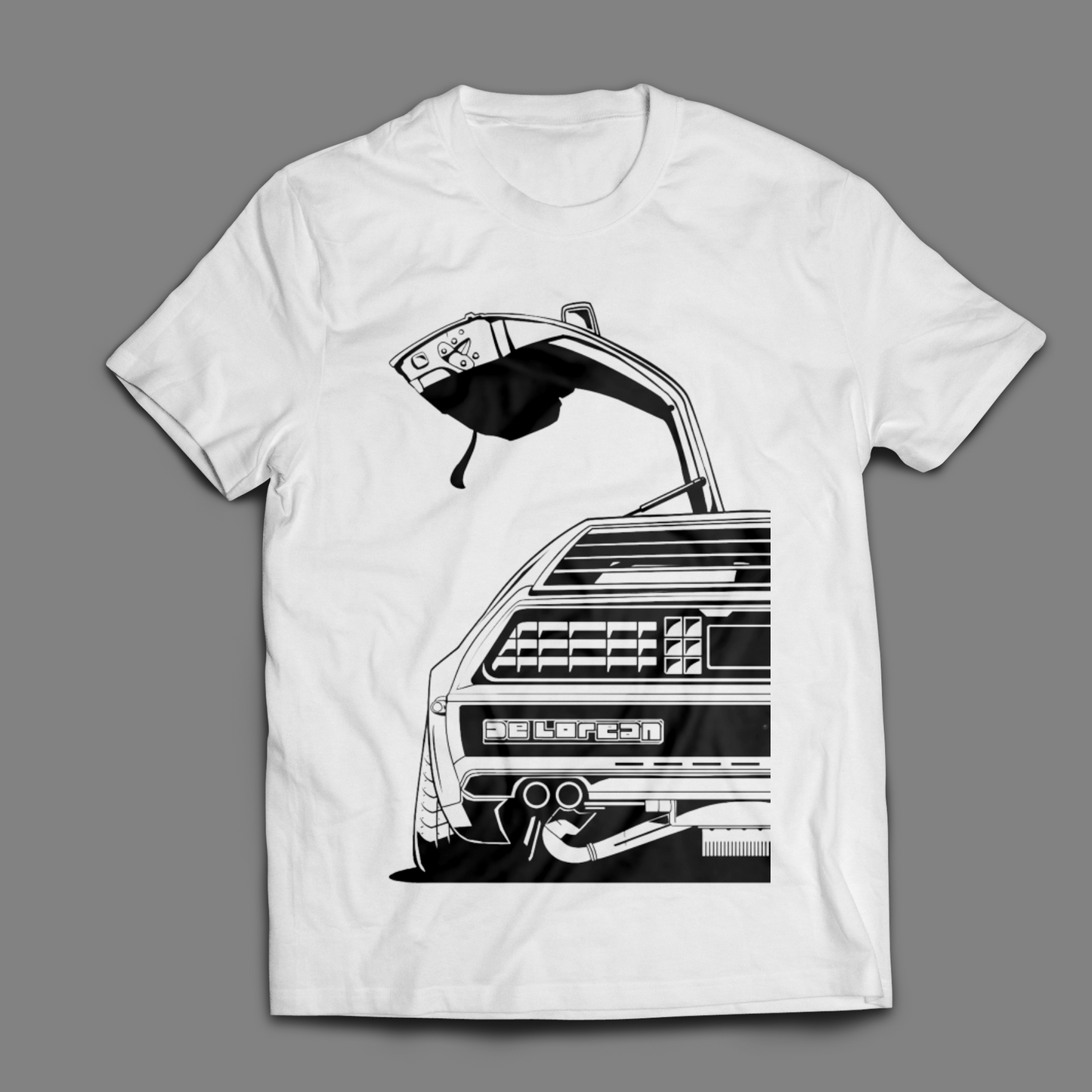 buy White Delorean DMC car T-shirt